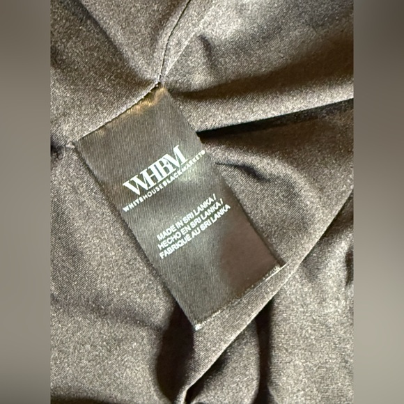 WHBM Twist Front Midi Dress Black White Print Stretch Lined Size 8 - Picture 9 of 10